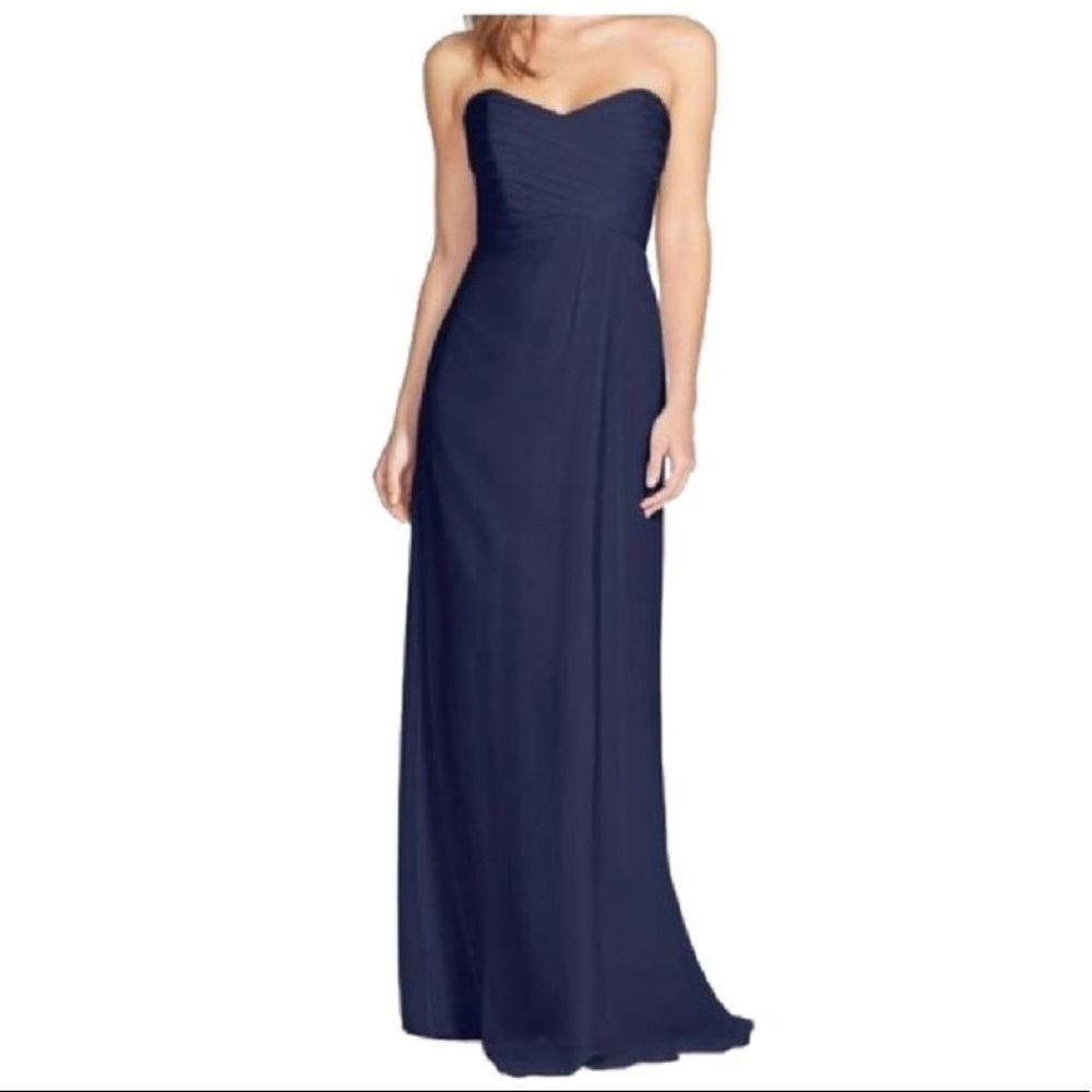 Amsale Silk Chiffon Strapless Dress
